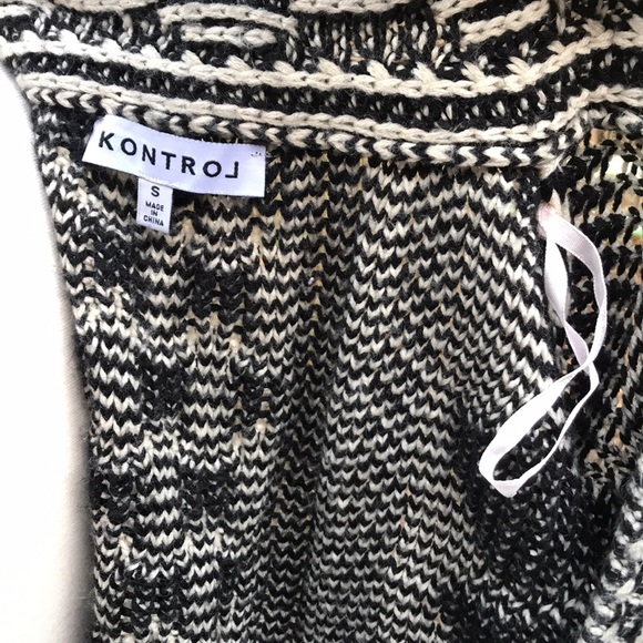 Cream and Black Open Cardigan - Picture 5 of 5